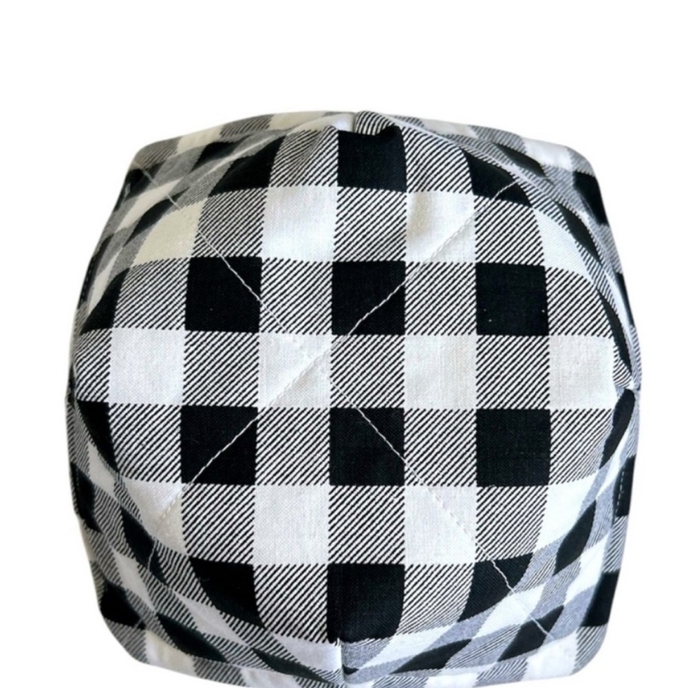 Hand Crafted Black and White Buffalo Plaid Microwave Small Bowl Cozy 100% Cotton - Picture 7 of 9